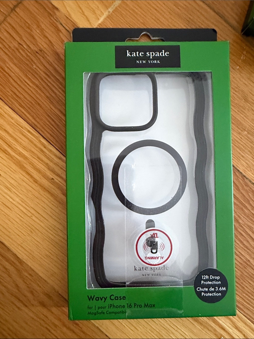 kate spade Clear Wavy iPhone Case with Black Trim for iPhone 16 pro max